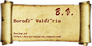 Borsó Valéria névjegykártya